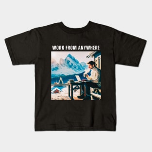 Work From Anywhere - Mountains and Snow Kids T-Shirt